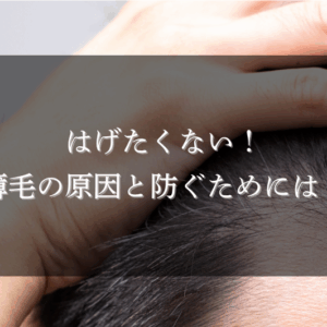 はげたくない！薄毛の原因と防ぐためには？