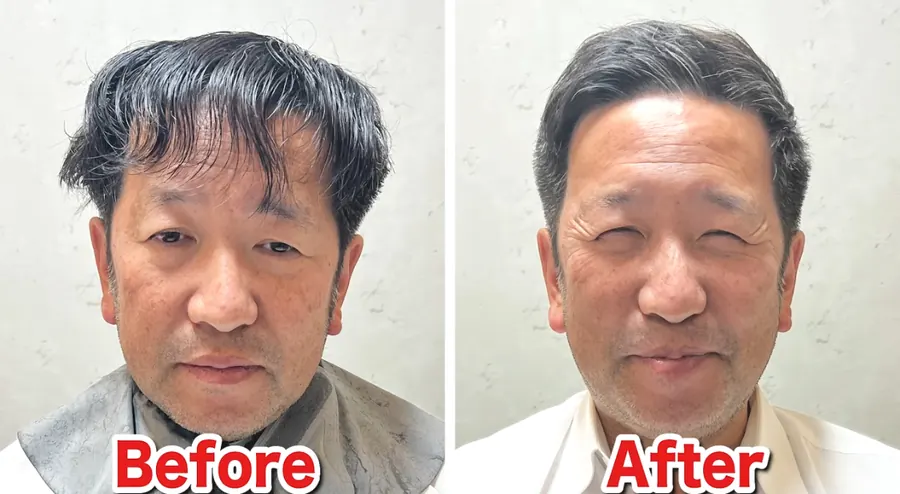 頭髮稀疏男性剪髮前後對照案例