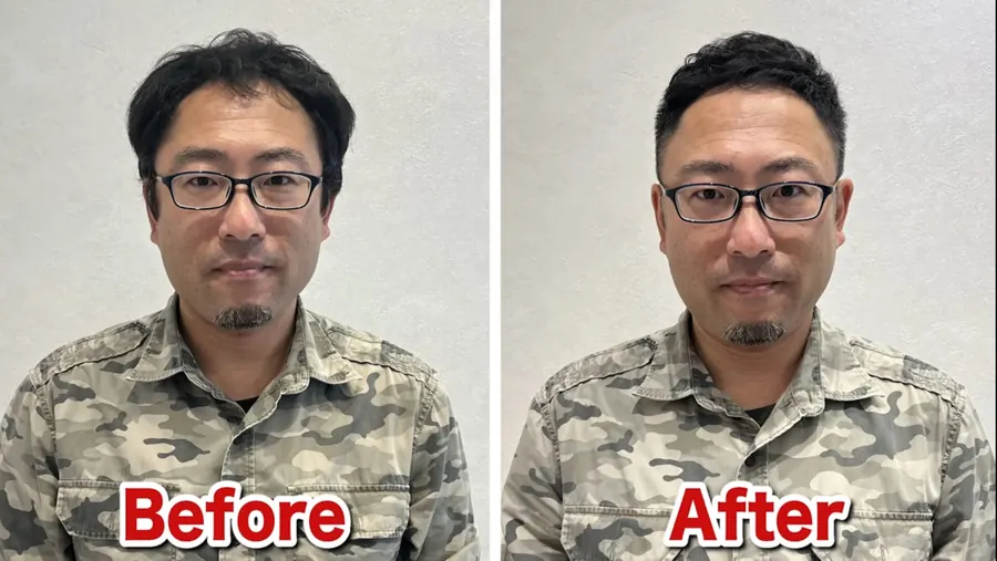 頭頂立體短髮的改造前後對照